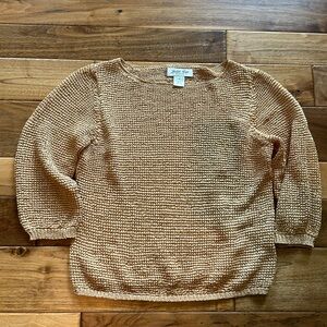 Vtg Judith Hart open knit silky top